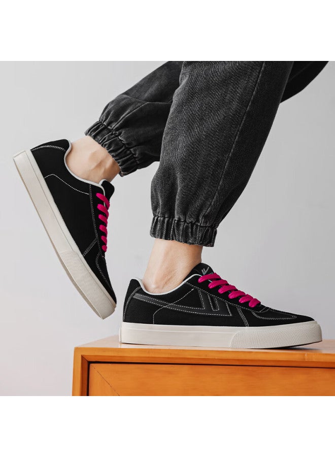 Pull Back Warrior Men's Canvas Sneakers Couple Casual Sports Shoes Wxym411 Black Size 37 - Image 2