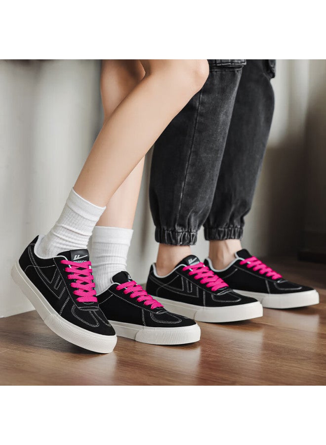 Pull Back Warrior Men's Canvas Sneakers Couple Casual Sports Shoes Wxym411 Black Size 37 - Image 1