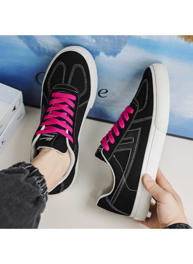 Pull Back Warrior Men's Canvas Sneakers Couple Casual Sports Shoes Wxym411 Black Size 37 - Image 4