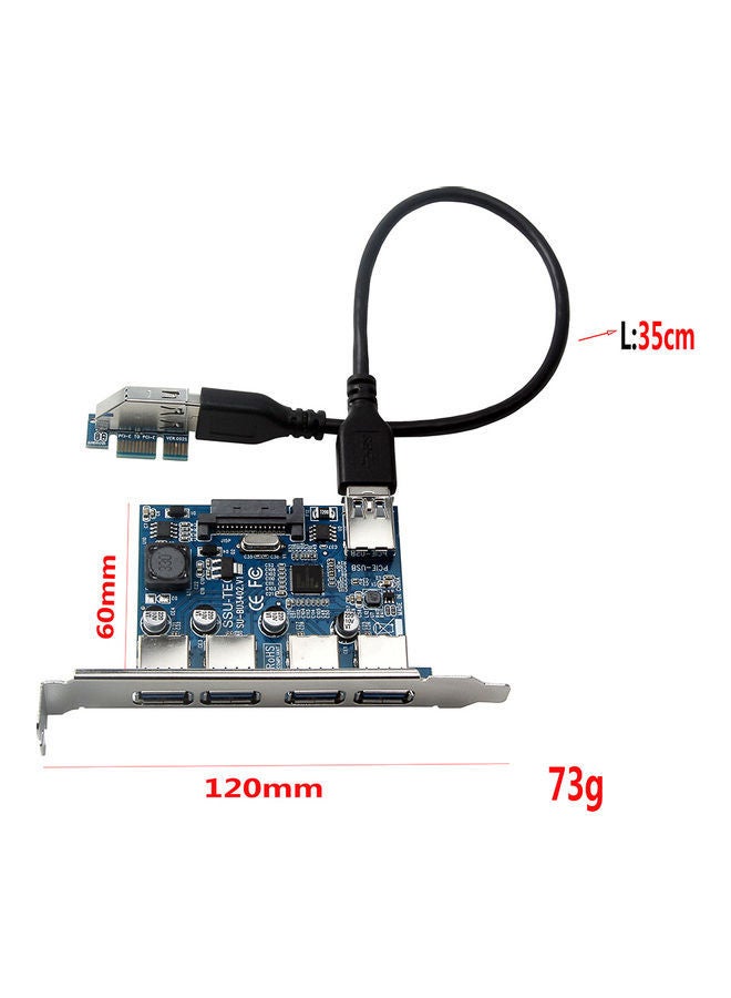 NIBEMINENT 4-Port USB Expansion Converter Card Power Supply Module Multicolour - Image 4