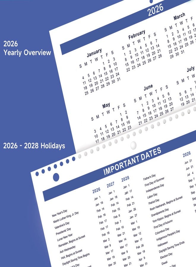 Feteulo 2026 Calendar - 2026 Wall Calendar, Jan. 2026 - Dec. 2026, 8.5" x 11", Memoranda Lined Pages with Thick Paper, Twin-Wire Binding, Holidays, Julian Dates - Image 5