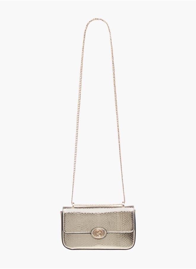 Celeste Womens Textured Crossbody Bag With Flap Closure And Chain Strap  - Image 1