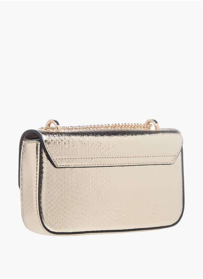 Celeste Womens Textured Crossbody Bag With Flap Closure And Chain Strap  - Image 2