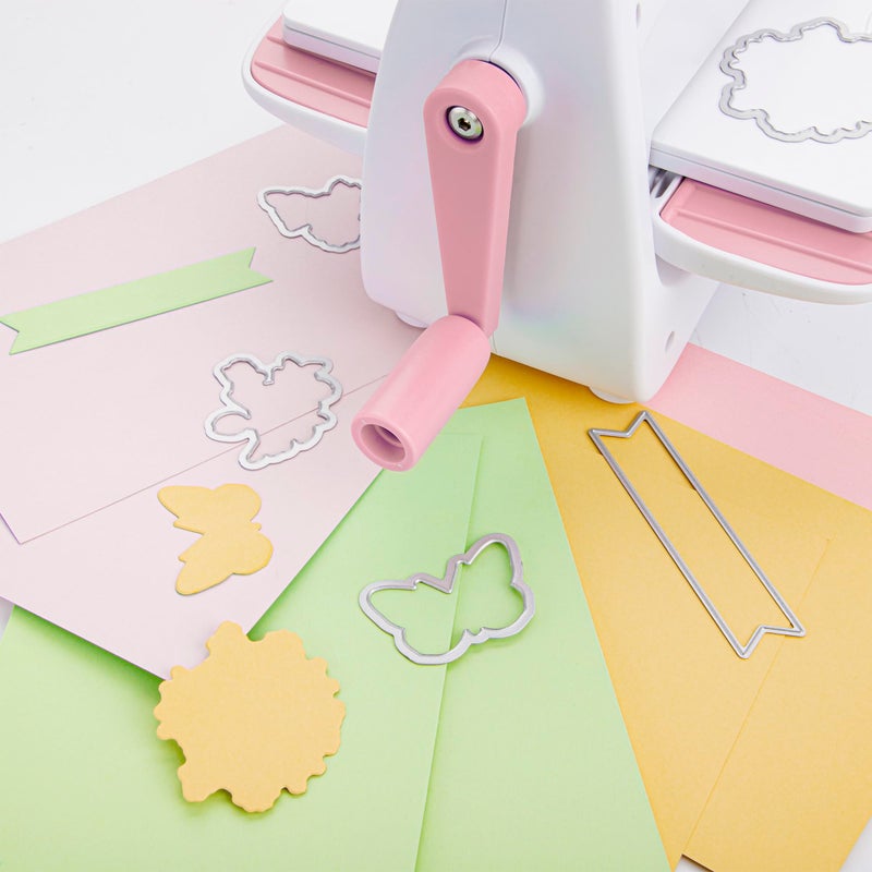 CraftGenes Mini Die Cutting and Embossing Machine with Starter Kit, 8.5 cm (3.5") Feed Slot for 3" Paper, Includes 24 Accessories for DIY Crafts, Card Making & Scrapbooking(Pink) - Image 5