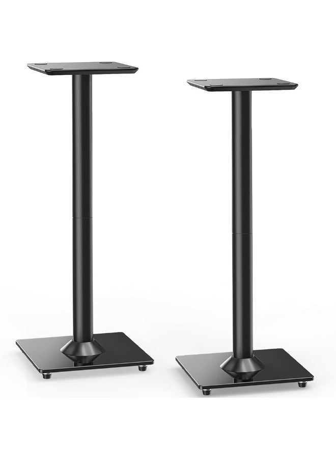 FlashHawk Universal Speaker Stand Pair, 78.5cm Height Bookshelf Speaker Stands for Satellite Speaker Large Speaker Up to 10KG, Surround Sound Speaker Stand with Cable Management, Black - Image 1