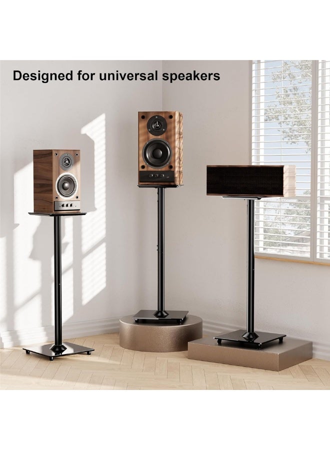 FlashHawk Universal Speaker Stand Pair, 78.5cm Height Bookshelf Speaker Stands for Satellite Speaker Large Speaker Up to 10KG, Surround Sound Speaker Stand with Cable Management, Black - Image 4