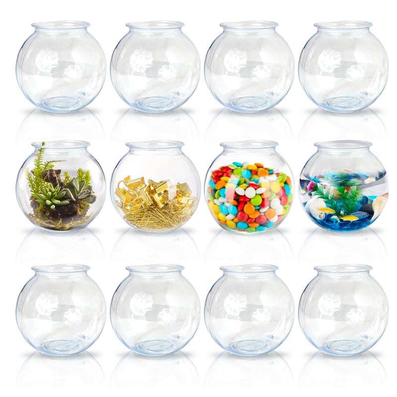 Sterline Plastic Ivy Bowls - 12 Pack - 16 Oz - Fish Bowl for Drinks, Home DÃ©cor, Unbreakable Centerpiece, Carnival Game Accessory, Candy Dishes, Ornament Holder, Party Supplies, Sweet Treats - Image 1