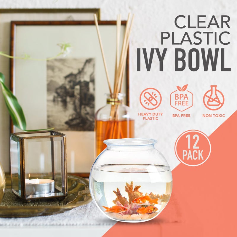 Sterline Plastic Ivy Bowls - 12 Pack - 16 Oz - Fish Bowl for Drinks, Home DÃ©cor, Unbreakable Centerpiece, Carnival Game Accessory, Candy Dishes, Ornament Holder, Party Supplies, Sweet Treats - Image 4