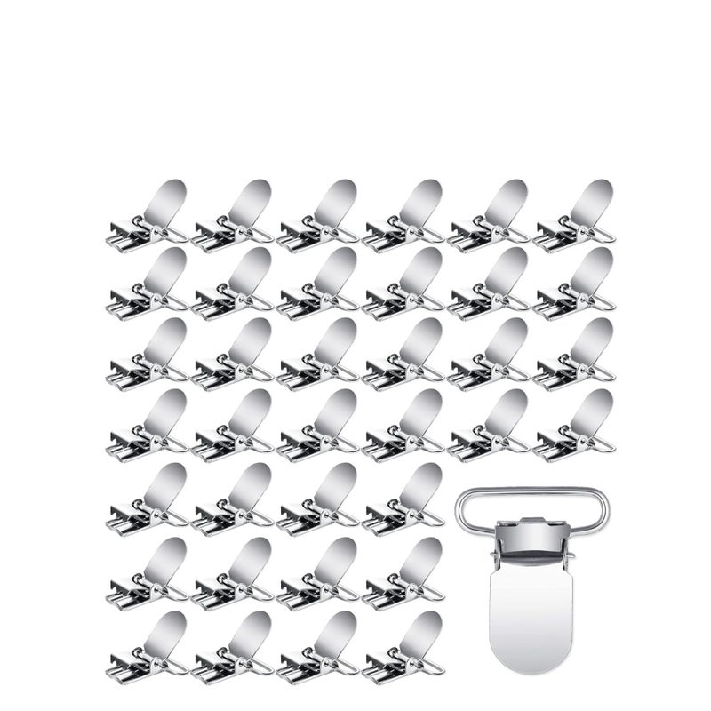 Zikra 100 Pieces Metal Pacifier Suspender Clips Straps Holder Fasteners Clips Baby Pacifier Suspender Snap Heavy Duty Fasteners Clips for Making Pacifier Holders Bib Bed Sheet Fasteners Toy Clip - Image 1