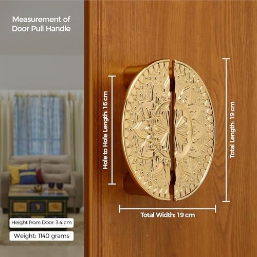 LAPO 8 Inch Main Door Handle for Main Door, Wooden & Glass Door Handle, Pull Handles for All The Doors of House, Office, Hotels- Pack of 1 Set | Gold Finish | 3 Years Warranty - 5086 - Image 2