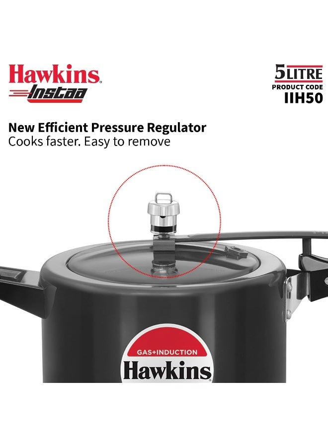 Hawkins 5 Liters Instaa Aluminium Pressure Cooker,Induction Compatible,Black - Image 5