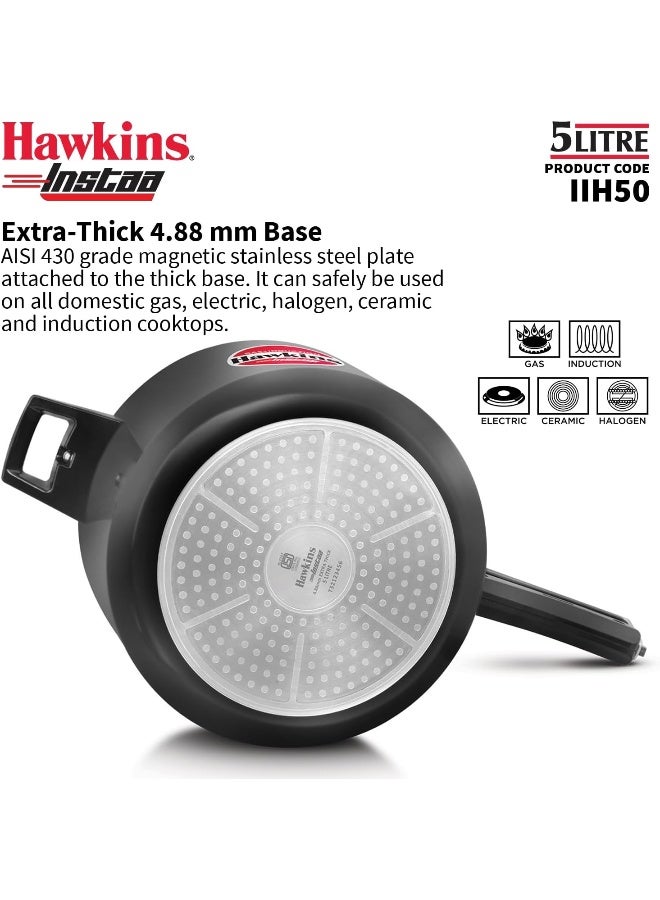 Hawkins 5 Liters Instaa Aluminium Pressure Cooker,Induction Compatible,Black - Image 4