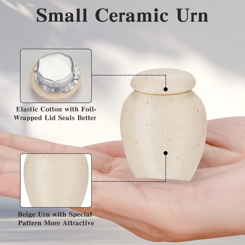 SOITIS Cremation Urns for Human Ashes Candlestick for Your Loss Sympathy Gifts for Women Men, Small Ceramic Urn for Human Ashes Keepsake Funeral Ashes Keepsake Burial Urn Memorial Urns - Image 2