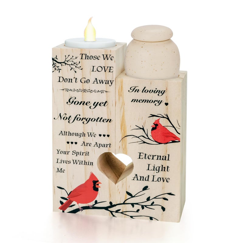 SOITIS Cremation Urns for Human Ashes Candlestick for Your Loss Sympathy Gifts for Women Men, Small Ceramic Urn for Human Ashes Keepsake Funeral Ashes Keepsake Burial Urn Memorial Urns - Image 1