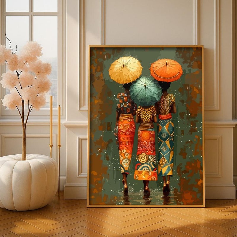 Marktna Canvas painting with a design of people, with a hollow frame, size (60×90), one piece - Image 1