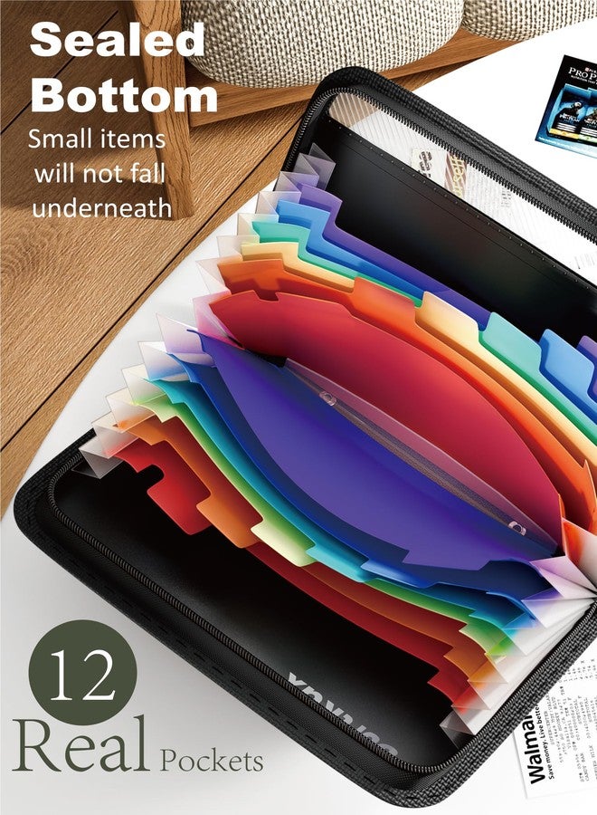 SortRax Small Receipt Coupon Organizer, A6 Size 12 Pockets Accordion File Organizer, 8X5.3 Inches, Zipper Closure - Image 3