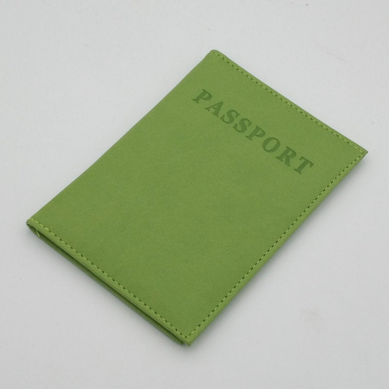 Faux Leather Passport Holder Multifunctional Card Case Green 