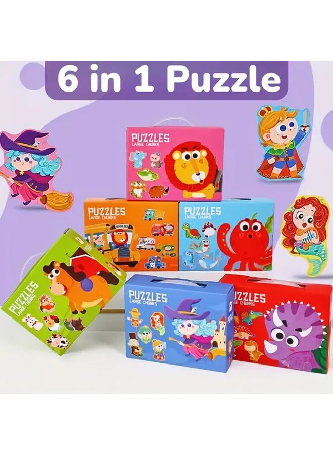 6 In 1 Kids Puzzle Gift Box With Ocean Theme Educational Travel Toys For Ages 3 - Image 2