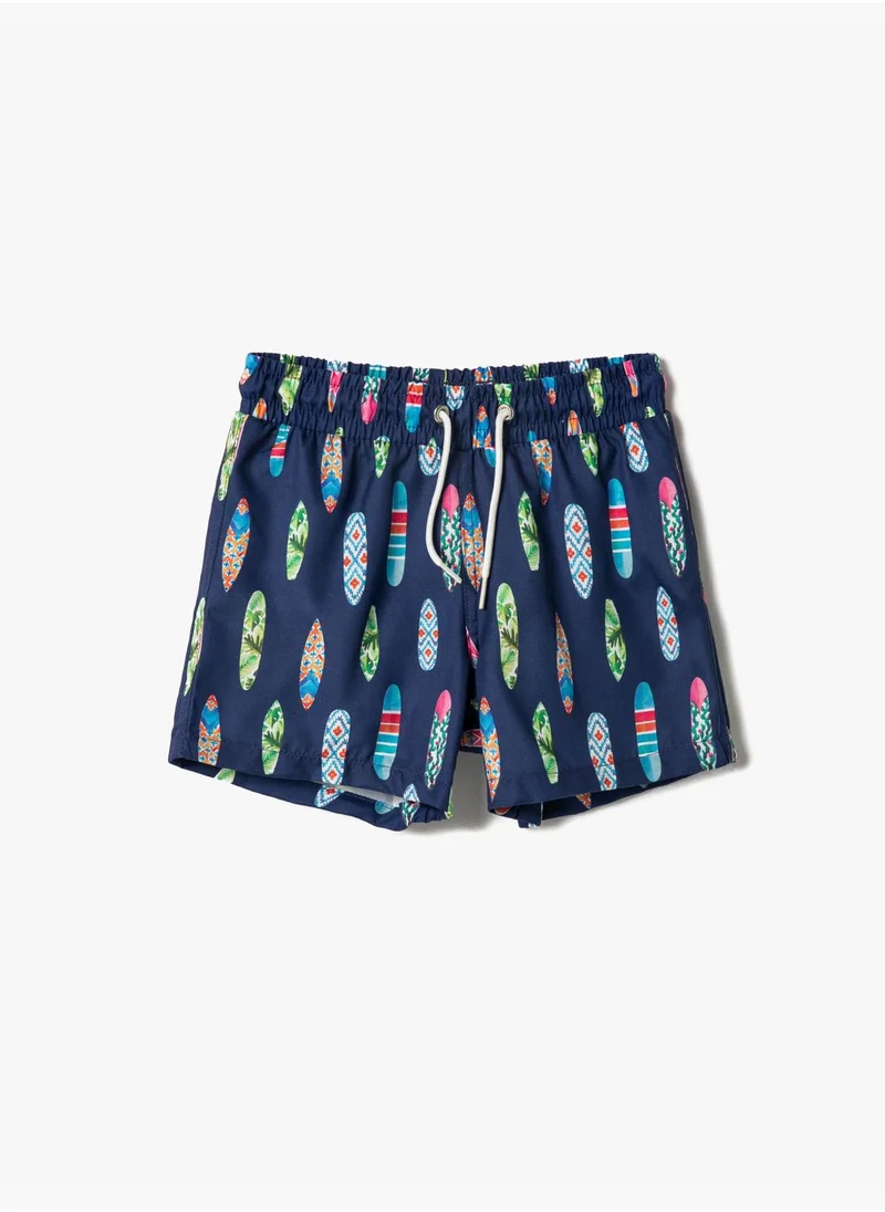 كوتون Swimsuit Drawstring Printed