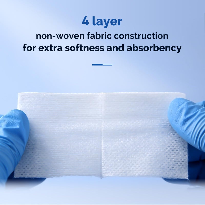 JMU Sterile Gauze Pads 2x2 Non-Woven, Highly Absorbent Sterile Gauze Sponges, 50 Packs, 100 Pcs Total - Image 4