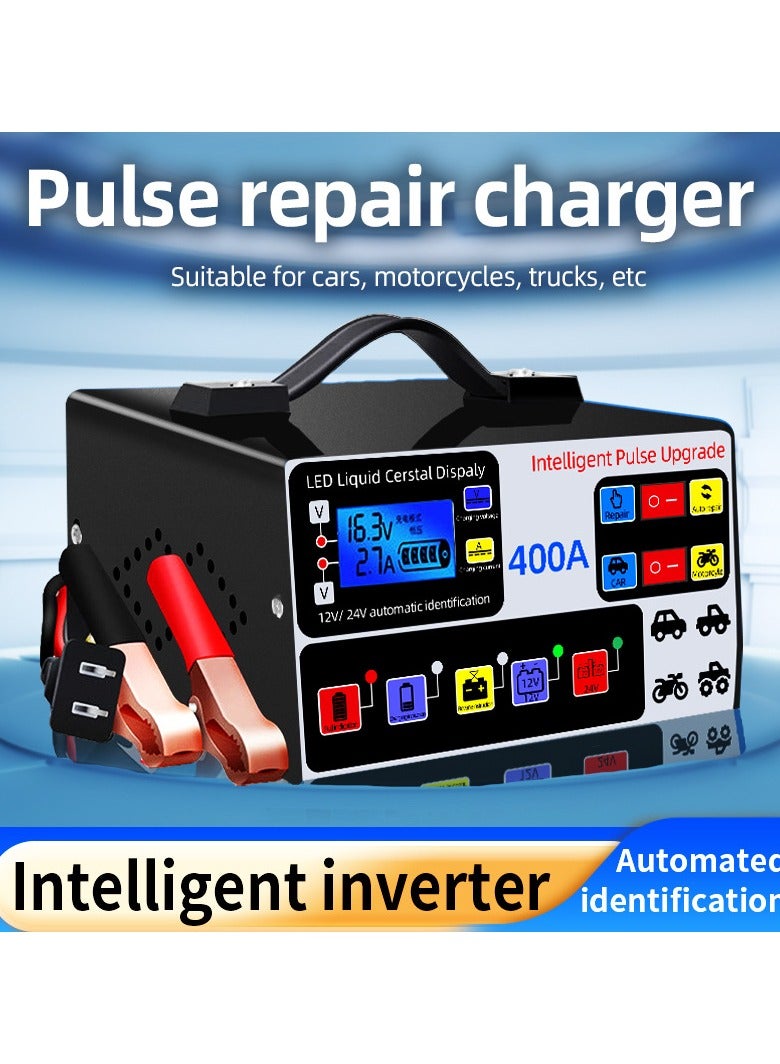 Intelligent car repair battery charger 12V24V fully automatic truck battery high-power fast charger - Image 5