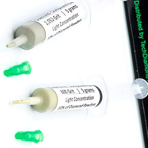 TechDiamondTools Kit of 3 Diamond Lapping Paste Polishing Compound USA Made 400 600 1050 Grit Lapping Compound for Rock Glass Metal Jewelry Resin Marble with 10% of Diamond Powder - Image 3