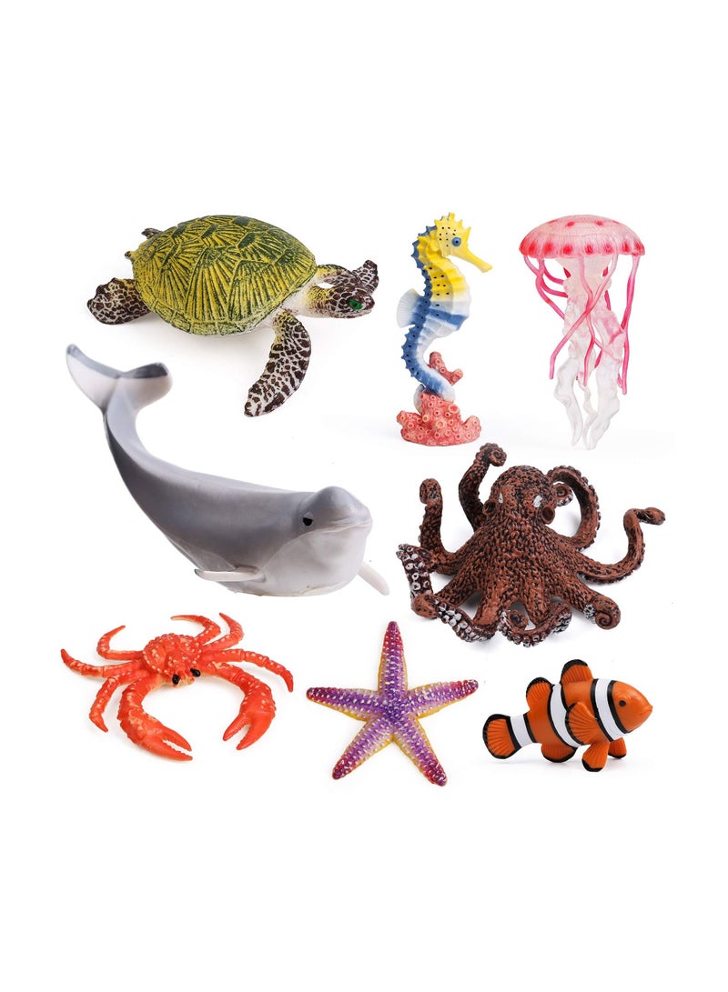 KASTWAVE Animal Figures, Realistic Ocean Toy Playset for Kids Cake Toppers Decoration Realistic Plastic Zoo Play Set Small Toys opper Party Favors (8pcs) - Image 1