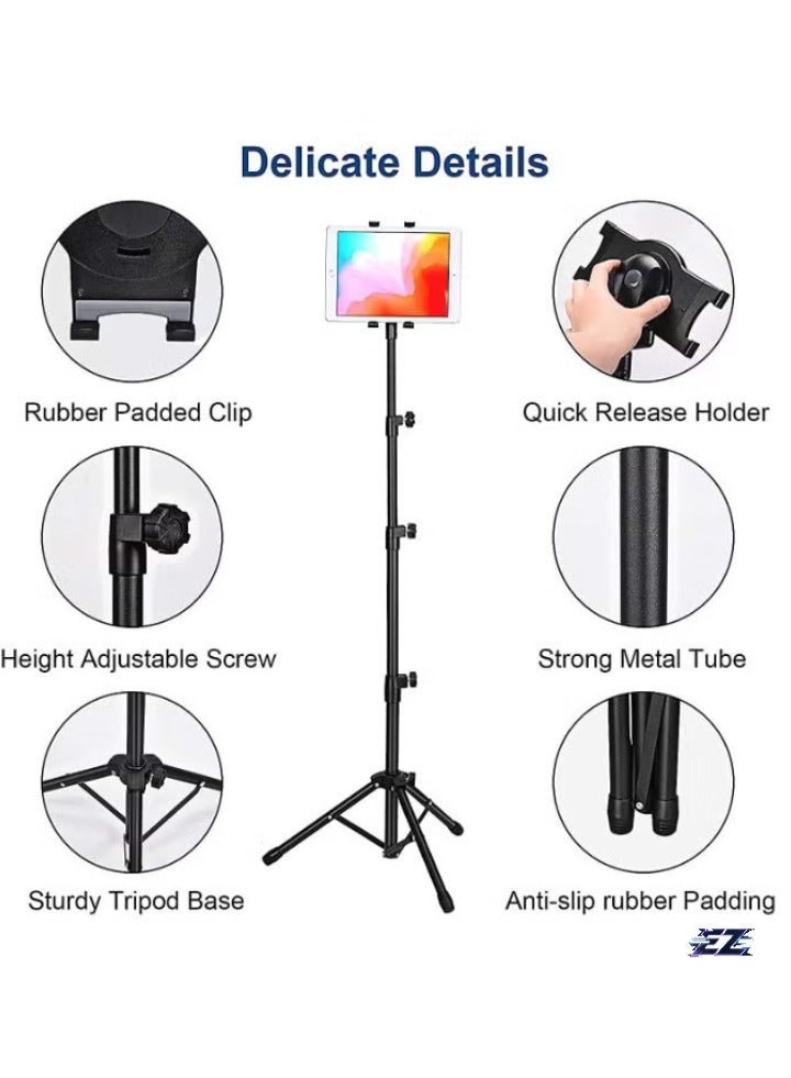 Gravity Tablet Floor Tripod Stand ‚Äì Adjustable Height (4.7 to 12.9 inches) Tablet Holder Mount for iPad Pro 12.9, iPad Mini, iPad Air | Stable, Durable & Easy to Use ‚Äì Ideal for Viewing, Video Calls, Streaming & Presentations - Image 2
