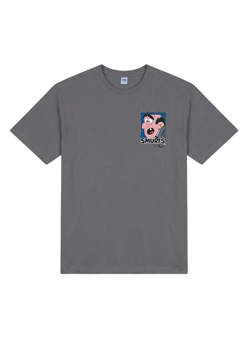 The Smurfs Team Up Men’s Drop Shoulder T-Shirt | Back Print Graphic Casual Crew Neck Cotton Tee - Image 5