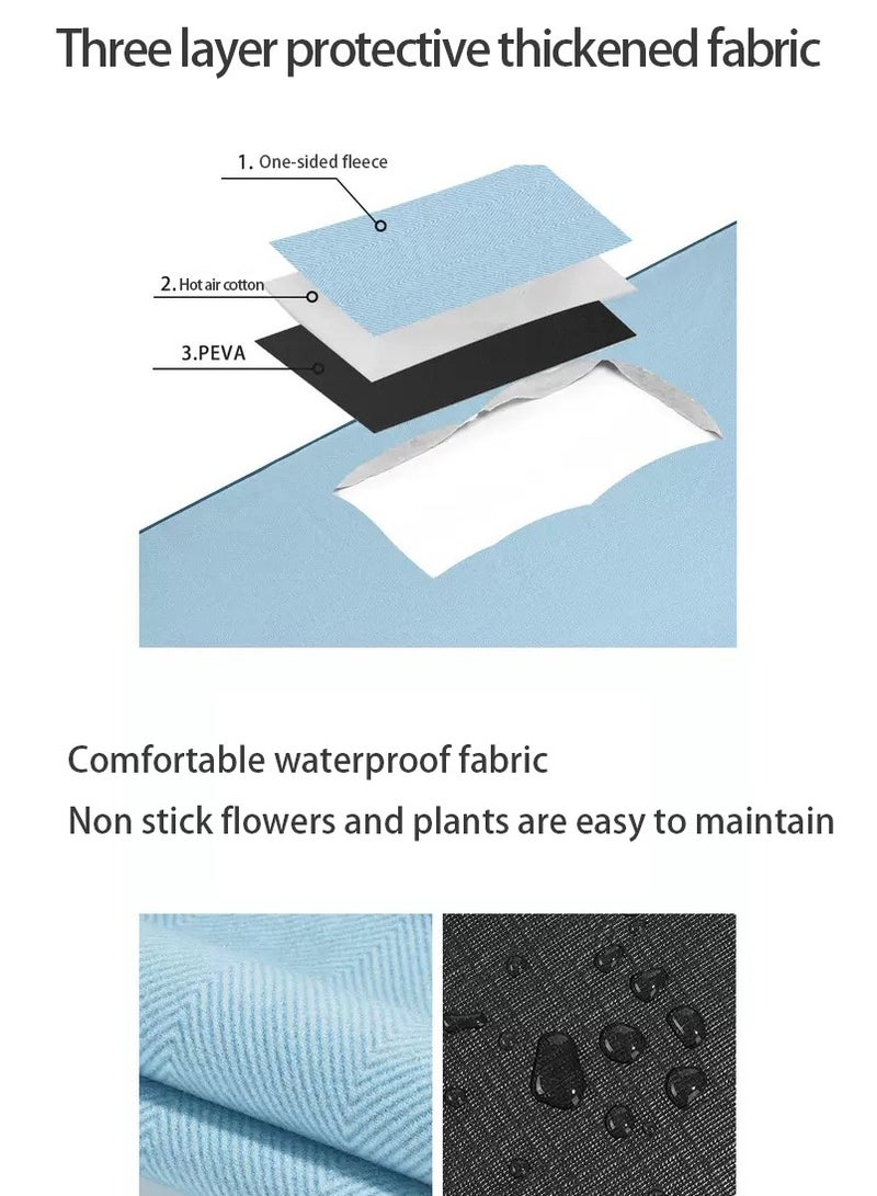 Manhua Large wave patterned picnic mat 200×200cm,three-layer thick waterproof beach mat,portable moisture-proof mat for outdoor camping/beach/family gatherings - Image 3