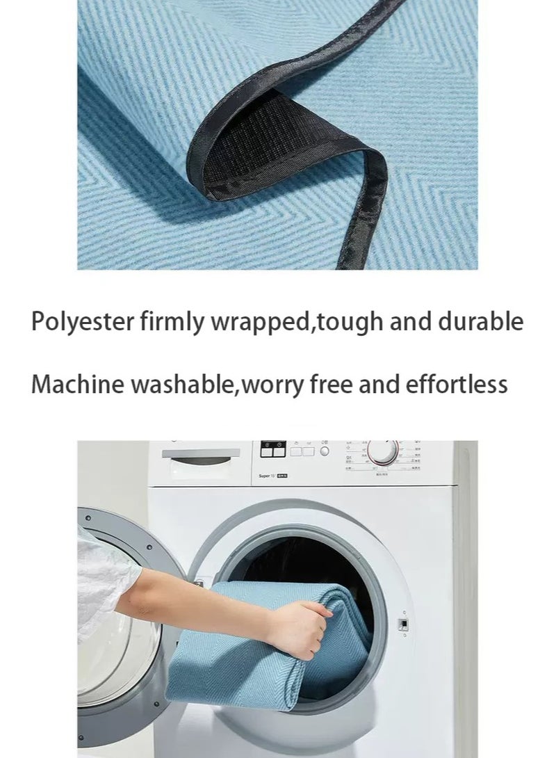 Manhua Large wave patterned picnic mat 200×200cm,three-layer thick waterproof beach mat,portable moisture-proof mat for outdoor camping/beach/family gatherings - Image 4