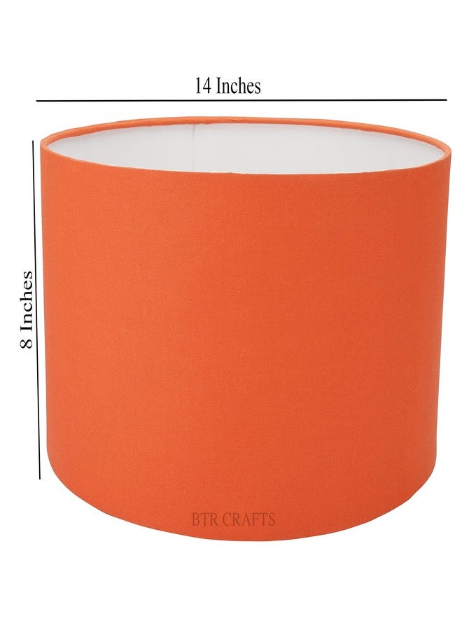 BTR CRAFTS Cotton Fabric Drum Lamp Shade Tripod & Floor Stands, BIG, Dark Orange (14" Inches) - Image 2