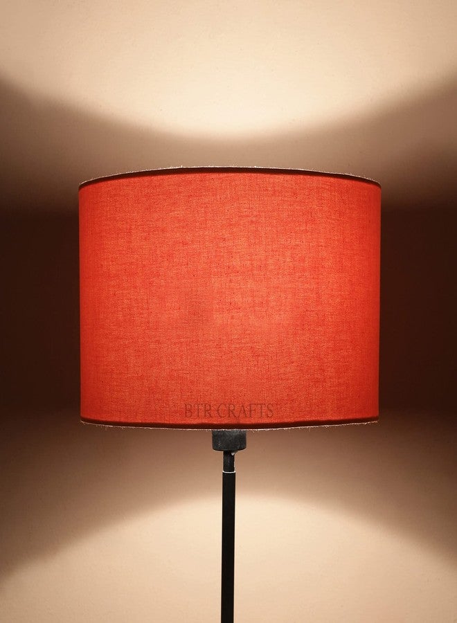 BTR CRAFTS Cotton Fabric Drum Lamp Shade Tripod & Floor Stands, BIG, Dark Orange (14" Inches) - Image 5