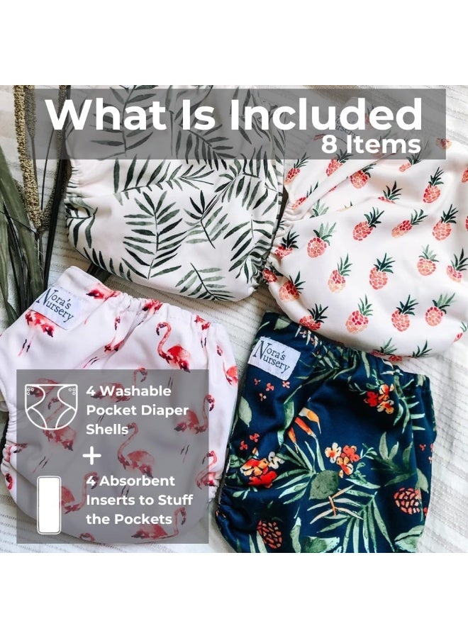 Nora's Nursery The Hollywood Hotel 4-Pack Cloth Pocket Diapers with 4 Bamboo Inserts - Image 2