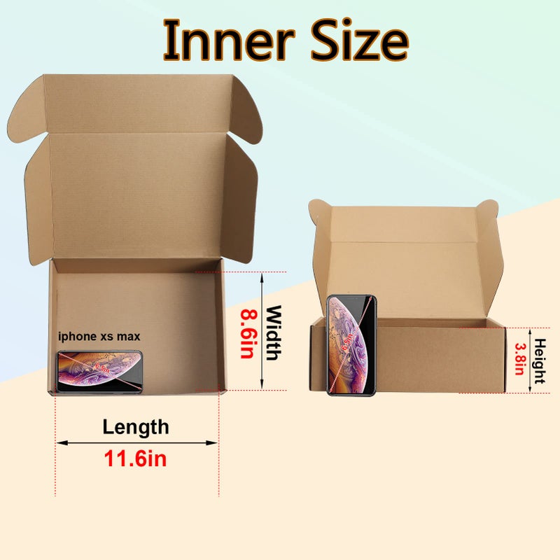 MEBRUDY 12x9x4 Inches Shipping Boxes Pack of 20, Small Corrugated Cardboard Box for Mailing Packing Literature Mailer - Image 3