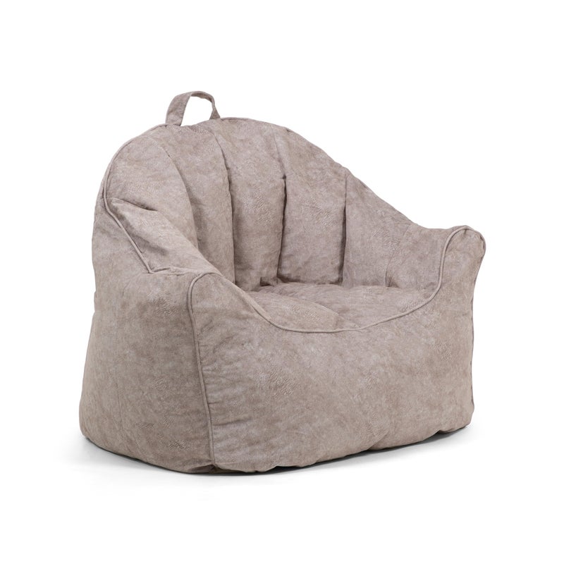 Big Joe Hug Bean Bag Chair Gray Hyde Vegan Suede 3 feet