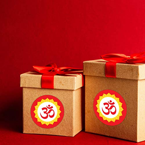weRevel Om Symbol Decorative Party Stickers, 40 Count, 2 Inches, Round, 4 Traditional Colors - Image 3