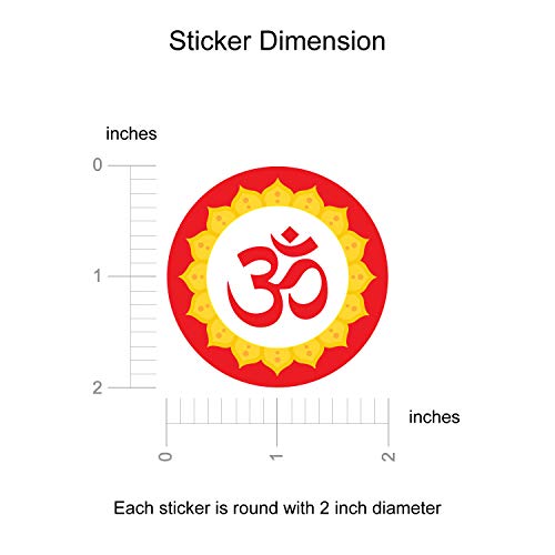 weRevel Om Symbol Decorative Party Stickers, 40 Count, 2 Inches, Round, 4 Traditional Colors - Image 4