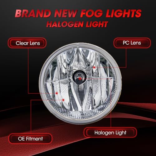 WEZEMLIGHT Fog Lights Assembly Replacement For Ford F150 20062014 Ford Ranger 20082011 Ford Expedition 20082011 Lincoln Mark LT Base 20062008 With H10 12V 42W Halogen Bulbs 1 pairClear Lens - Image 5