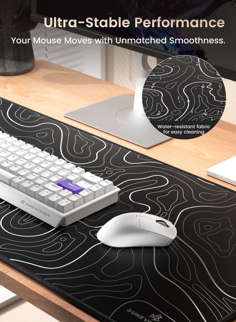 DuneVoyager M2 Black Line ماوس باد للألعاب XXL ‎900×400×4‎ مم – مقاوم للماء، ماوس باد كبير وممتد، قاعدة مطاطية مانعة للانزلاق، تحكم سلس وثابت، مع علبة هدايا - view 3