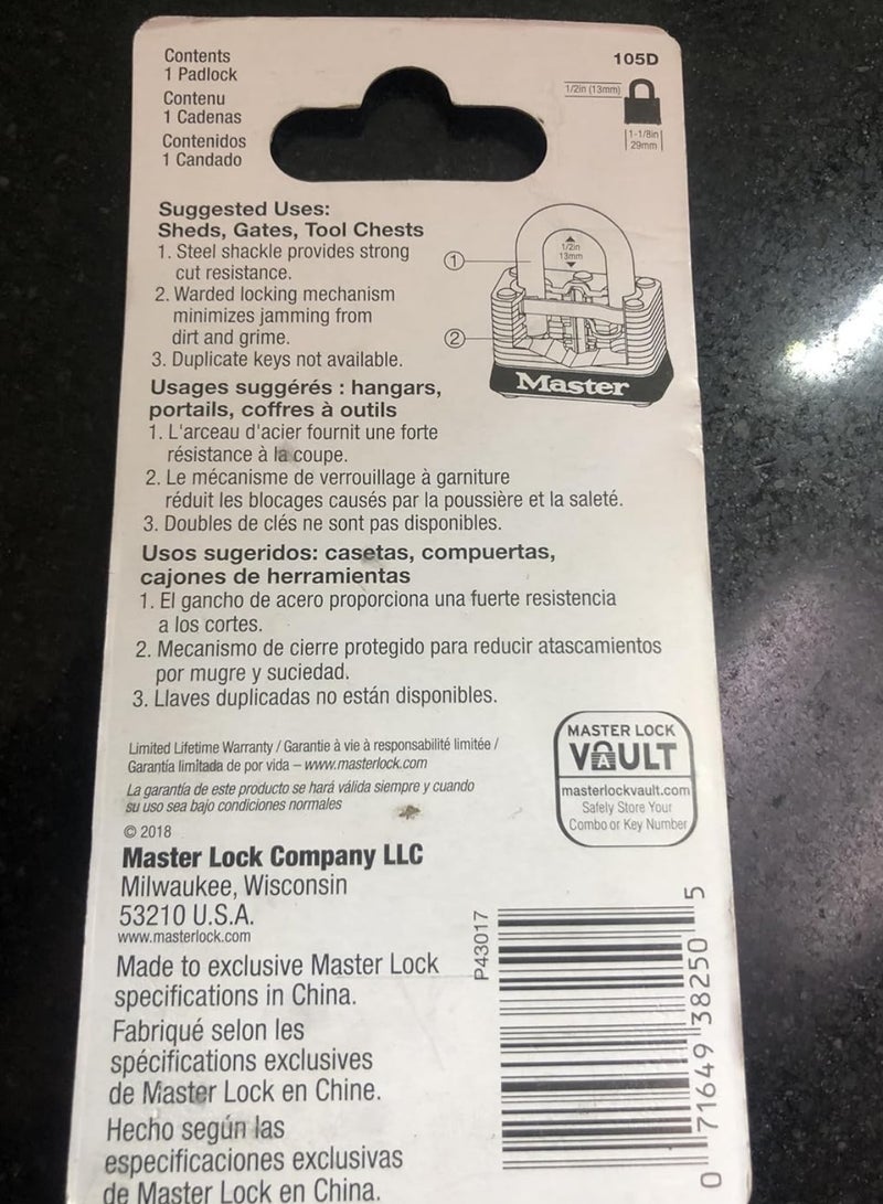Master Lock Padlock – Laminated Steel, 29mm, Cut & Rust Resistant - Image 2