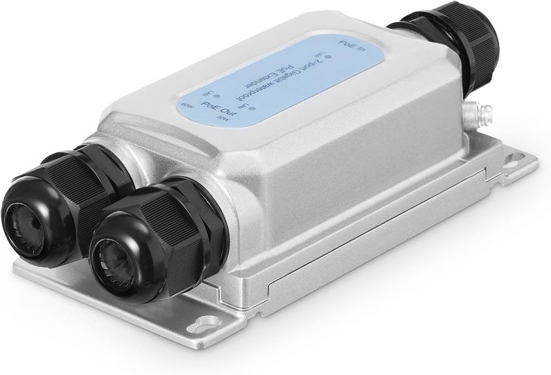 Binardat Outdoor Gigabit PoE Passthrough Switch, 1 PoE in 2 PoE Out Extender, IEEE802.3af/at/bt PoE Powered 90W, 10/100/1000Mbps Ethernet, Wall Mount IP67 Waterproof Plug and Play - Image 1