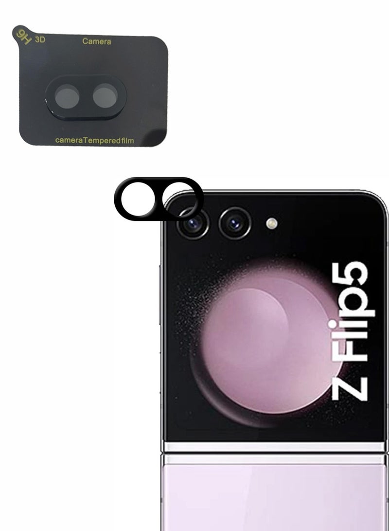 Wtech Samsung Galaxy Z Flip5 5G 2023 Premium Camera Lens Tempered Glass Protector Sheild (MLHCCR) - Clear/Black  - Image 1