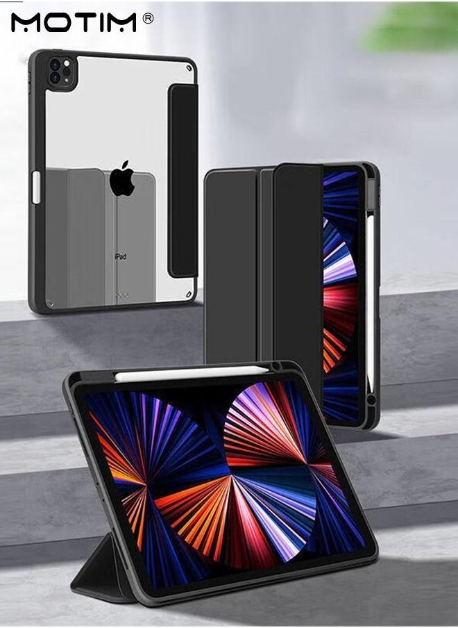 Motim - Case for Apple iPad Pro 11 inch 2022/2021/2020/2018 Model (4th/3rd/2nd/1st Generation), Built-in Pencil Holder, Y-Fold Design Multi-Angle Stand, Auto Wake/Sleep, Smart Protective Shockproof Shell - Image 1