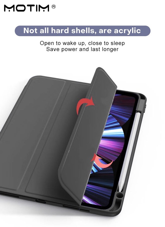 Motim - Case for Apple iPad Pro 11 inch 2022/2021/2020/2018 Model (4th/3rd/2nd/1st Generation), Built-in Pencil Holder, Y-Fold Design Multi-Angle Stand, Auto Wake/Sleep, Smart Protective Shockproof Shell - Image 1