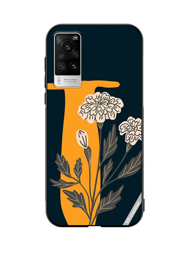VR CREATIVE Protective Case Cover For Vivo X60 Pro Alphabet T Design Multicolour - Image 1