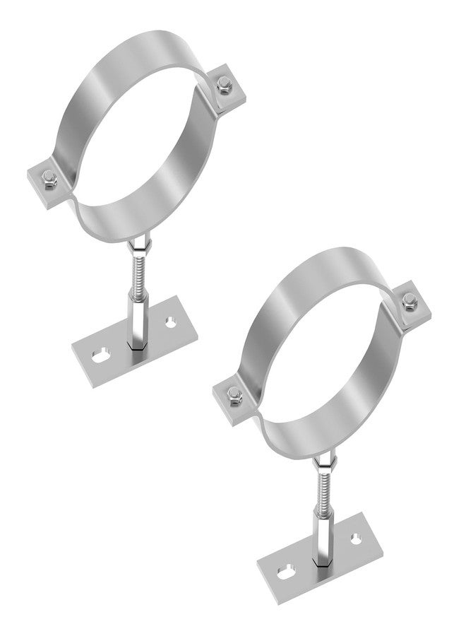 Hiyoo 2 PCS 6 Inch Heavy Duty Adjustable Pipe Bracket, Galvanized Steel plit Ring Pipe Hanger, Pipe Bracket Clamp, Vent Pipe Wall Strap with Mounting Screws (6 Inch) - Image 1