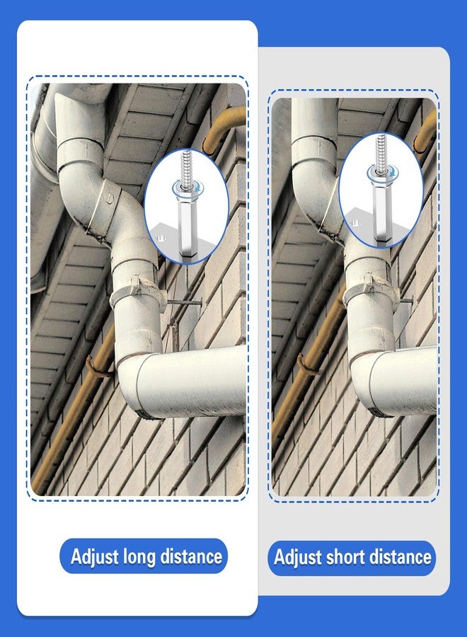 Hiyoo 2 PCS 6 Inch Heavy Duty Adjustable Pipe Bracket, Galvanized Steel plit Ring Pipe Hanger, Pipe Bracket Clamp, Vent Pipe Wall Strap with Mounting Screws (6 Inch) - Image 3