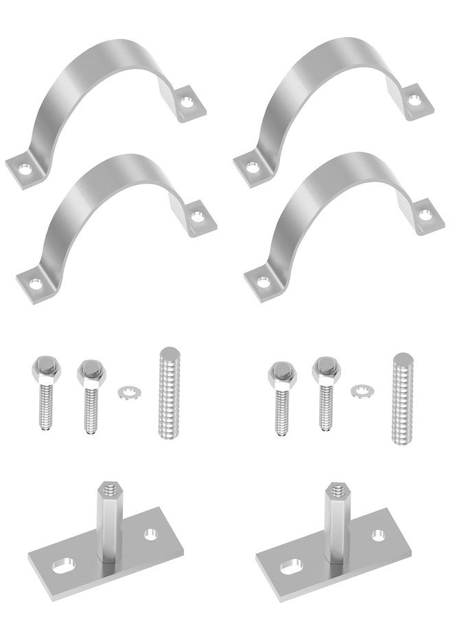 Hiyoo 2 PCS 6 Inch Heavy Duty Adjustable Pipe Bracket, Galvanized Steel plit Ring Pipe Hanger, Pipe Bracket Clamp, Vent Pipe Wall Strap with Mounting Screws (6 Inch) - Image 4