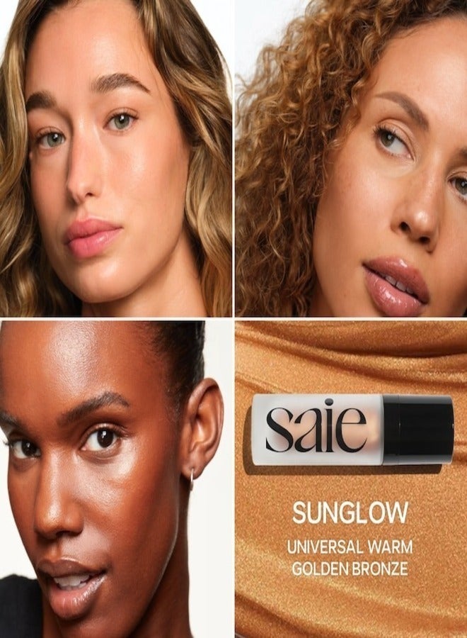 Saie Glowy Super Gel - Lightweight Dewy Multipurpose Illuminator , Sunglow - warm golden bronze -  30ml - Image 2